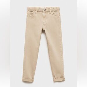 NWT Mango Boy’s Straight-Fit Cotton Trousers Color: Medium Brown Size: 10
